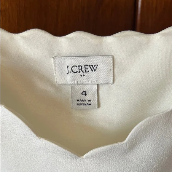 J. Crew Ivory Scalloped Camisole Blouse - Picture 2 of 4